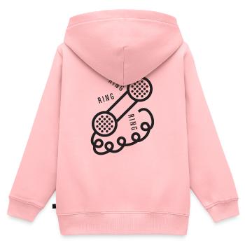 Anneau Anneau Anneau - Sweat Premium à capuche zippé enfant bio - rose - Dos - AI Model Kid Female (0cm)