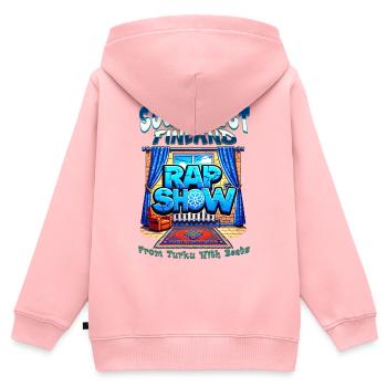 Émission de rap du Sud-Ouest de la Finlande - Sweat Premium à capuche zippé enfant bio - rose - Dos - AI Model Kid Female (0cm)