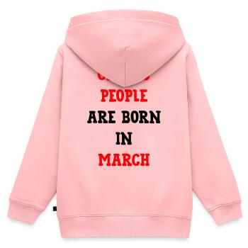 Genie-Genie für Geburtstagshumor werden im März geboren - Kinder Premium Organic Zip Hoodie - Rosa - Hinten - AI Model Kid Female (0cm)