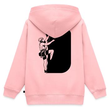 Bergsteiger - Kinder Premium Organic Zip Hoodie - Rosa - Hinten - AI Model Kid Female (0cm)