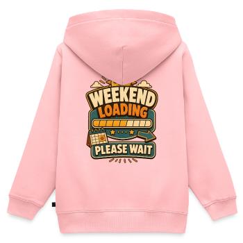 Weekend Loading Please Wait - Kinder Premium Organic Zip Hoodie - Rosa - Hinten - AI Model Kid Female (0cm)