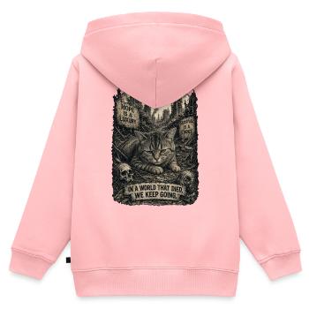 Chats en ruines : Survie - Sweat Premium à capuche zippé enfant bio - rose - Dos - AI Model Kid Female (0cm)