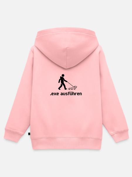 Admin Exe Ausführen - Kinder Premium Organic Zip Hoodie - Rosa