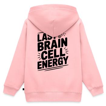 Last Brain Cell Energy - Kids Premium Organic Zip-up Hoodie - rose - Back - AI Model Kid Female (0cm)