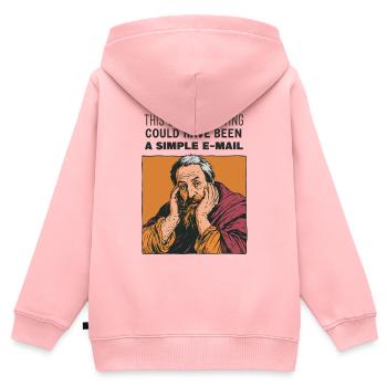 Réunion au lieu d’e-mail - Sweat Premium à capuche zippé enfant bio - rose - Dos - AI Model Kid Female (0cm)