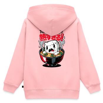 Scharfer Tofu im Ramen - Kinder Premium Organic Zip Hoodie - Rosa - Hinten - AI Model Kid Female (0cm)