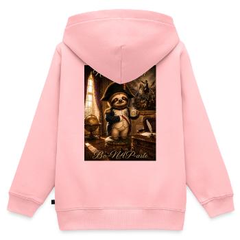 NAPoleon Bo-NAP-arte – Funny Sloth History Pun - Kinder Premium Organic Zip Hoodie - Rosa - Hinten - AI Model Kid Female (0cm)