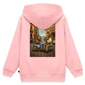 NAPoli – Coffee Ain't Working, I will take a nap - Kinder Premium Organic Zip Hoodie - Rosa - Hinten - AI Model Kid Female (0cm)