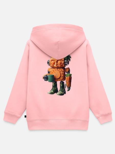 Karottenscheiben-Bot - Kinder Premium Organic Zip Hoodie - Rosa