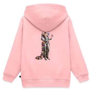 Floral Cyborg Queen - Kids Premium Organic Zip-up Hoodie - rose - Back - AI Model Kid Female (0cm)