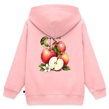 Wasserfarbene Apfelpracht - Kinder Premium Organic Zip Hoodie - Rosa - Hinten - AI Model Kid Female (0cm)