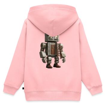 Brickhouse Bot with Door and Ladder - Kids Premium Organic Zip-up Hoodie - rose - Back - AI Model Kid Female (0cm)
