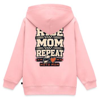 Trackside Mom Moto Mama, Fahr Mom Repeat Motorrad - Kinder Premium Organic Zip Hoodie - Rosa - Hinten - AI Model Kid Female (0cm)