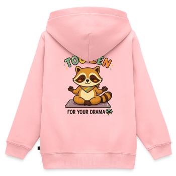 Zu Zen für dein Drama Waschbär - Kinder Premium Organic Zip Hoodie - Rosa - Hinten - AI Model Kid Female (0cm)