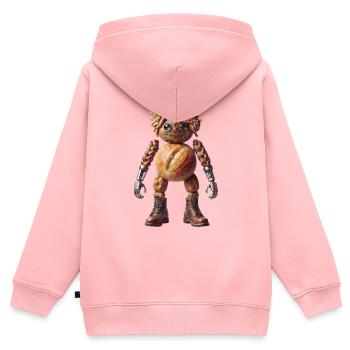 Crusty Bread Bot - Kinder Premium Organic Zip Hoodie - Rosa - Hinten - AI Model Kid Female (0cm)