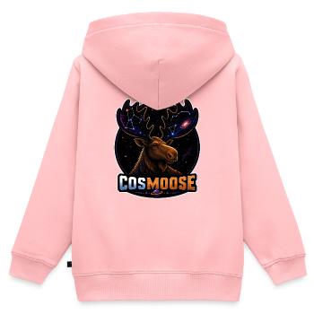 COSMOOSE – Kosmischer Elch mit Sterngeweihen - Kinder Premium Organic Zip Hoodie - Rosa - Hinten - AI Model Kid Female (0cm)