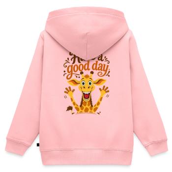 Hab einen schönen Tag – Verspielte Giraffen-Illustration - Kinder Premium Organic Zip Hoodie - Rosa - Hinten - AI Model Kid Female (0cm)