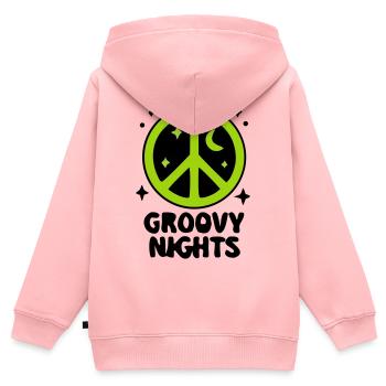 Groovy Peace Zeichen Logo - Kinder Premium Organic Zip Hoodie - Rosa - Hinten - AI Model Kid Female (0cm)