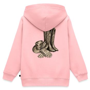 Verzierte Westernstiefel - Kinder Premium Organic Zip Hoodie - Rosa - Hinten - AI Model Kid Female (0cm)