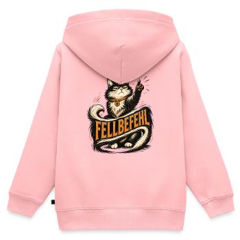 Fellbefehl – Kapitän Katze Chef im Haus - Kinder Premium Organic Zip Hoodie - Rosa - Hinten - AI Model Kid Female (0cm)