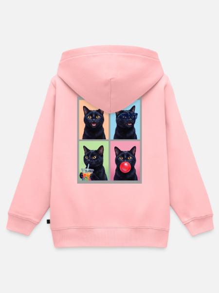 Katzen Bombay Katze - Kinder Premium Organic Zip Hoodie - Rosa