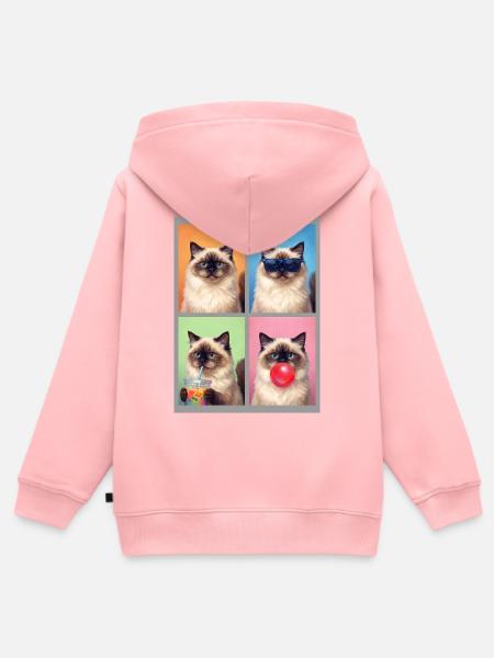 Katzen Himalaya Katze - Kinder Premium Organic Zip Hoodie - Rosa