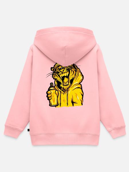 Tiger Graffiti Humor - Kinder Premium Organic Zip Hoodie - Rosa
