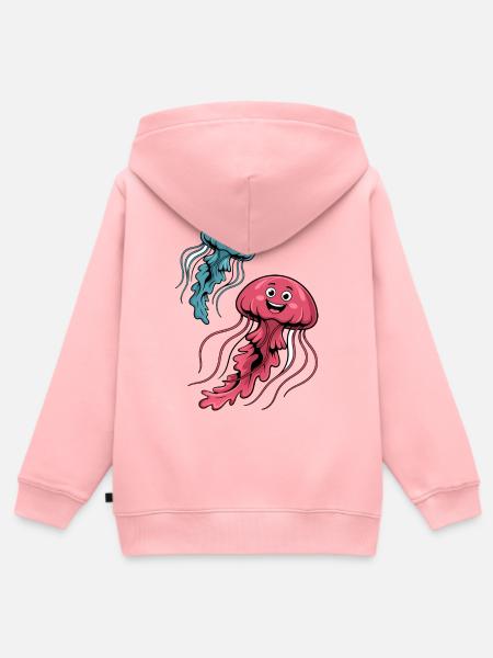 Fröhliche Quallen - Kinder Premium Organic Zip Hoodie - Rosa