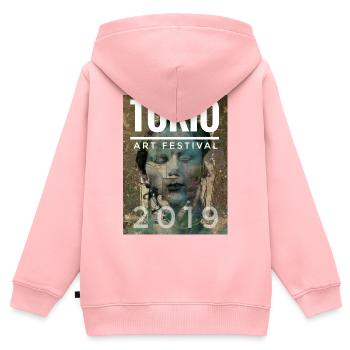 TOKIO Art Festival - Kinder Premium Organic Zip Hoodie - Rosa - Hinten - AI Model Kid Female (0cm)