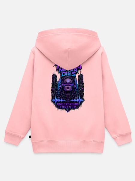 Techno Underground für immer - Kinder Premium Organic Zip Hoodie - Rosa