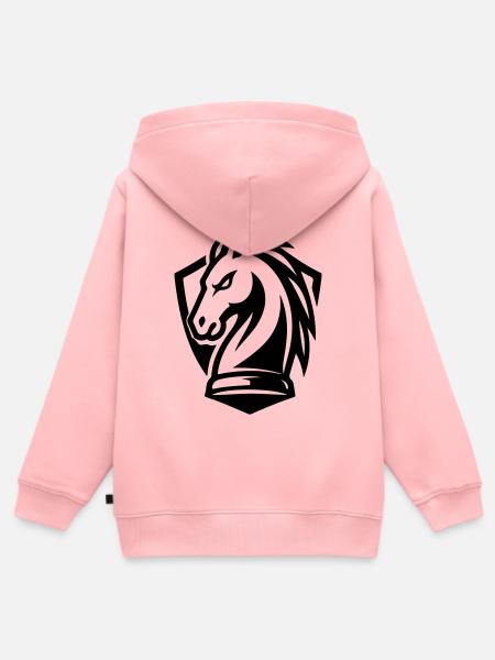Schach Pferd - Kinder Premium Organic Zip Hoodie - Rosa