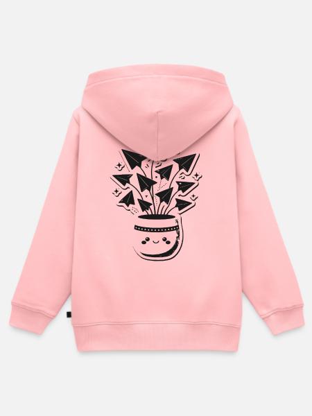 Topf voller Origami-Papierflieger - Kinder Premium Organic Zip Hoodie - Rosa