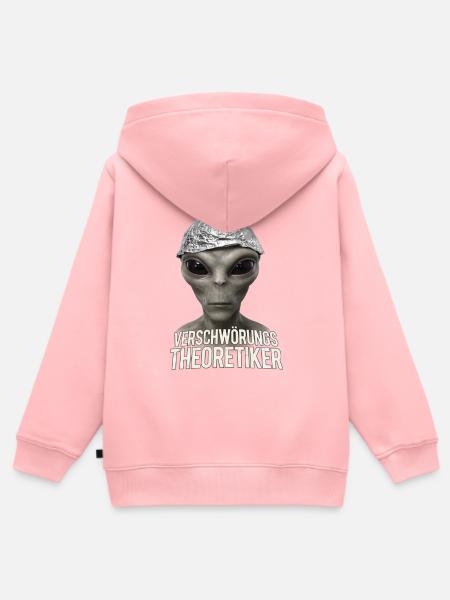 Alien Verschwörungs-Theoretiker - Kinder Premium Organic Zip Hoodie - Rosa