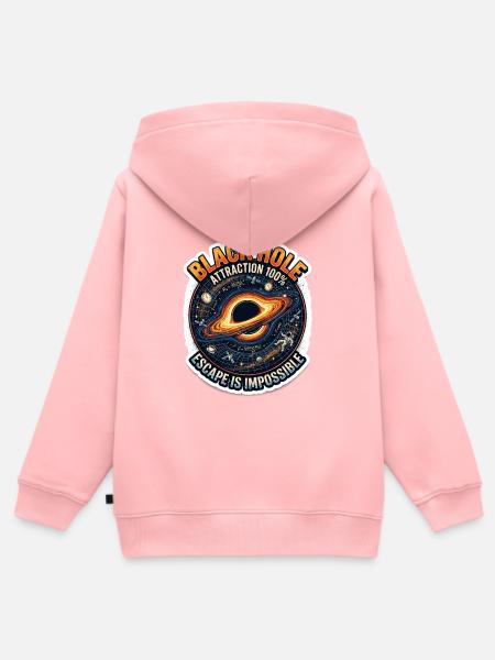 Schwarzes Loch Anziehung 100% - Kinder Premium Organic Zip Hoodie - Rosa