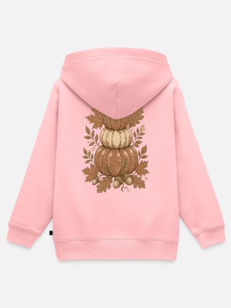 Herbstkürbis Pyramide - Kinder Premium Organic Zip Hoodie - Rosa