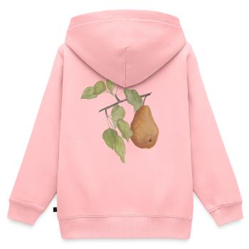 Obst Birne - Kinder Premium Organic Zip Hoodie - Rosa - Hinten - AI Model Kid Female (0cm)