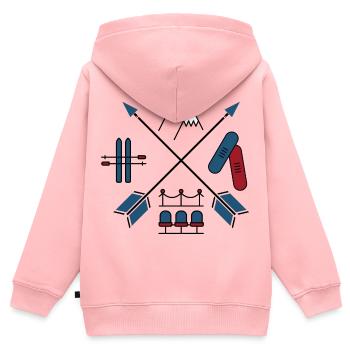 Wintersport - Kinder Premium Organic Zip Hoodie - Rosa - Hinten - AI Model Kid Female (0cm)
