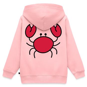 Krebs - Kinder Premium Organic Zip Hoodie - Rosa - Hinten - AI Model Kid Female (0cm)
