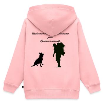 Wanderer sucht Wanderer - Kinder Premium Organic Zip Hoodie - Rosa - Hinten - AI Model Kid Female (0cm)