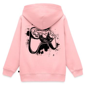 Manettes de jeu - Sweat Premium à capuche zippé enfant bio - rose - Dos - AI Model Kid Female (0cm)