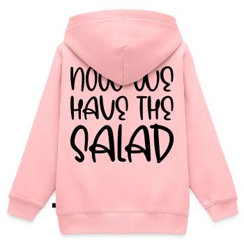 Maintenant, nous avons la salade - Sweat Premium à capuche zippé enfant bio - rose - Dos - AI Model Kid Female (0cm)
