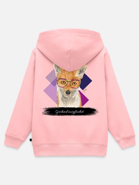 JvG Fuchs "Gscheid ausgfuchst" - Kinder Premium Organic Zip Hoodie - Rosa