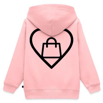 Herz + Shopping – Shopping-Liebhaber - Kinder Premium Organic Zip Hoodie - Rosa - Hinten - AI Model Kid Female (0cm)