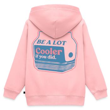 Soyez beaucoup plus frais – Conception de gobelet à boisson - Sweat Premium à capuche zippé enfant bio - rose - Dos - AI Model Kid Female (0cm)