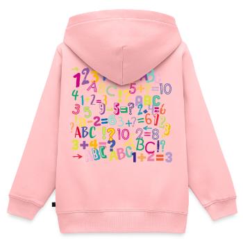Zahlen_Schule - Sweat Premium à capuche zippé enfant bio - rose - Dos - AI Model Kid Female (0cm)