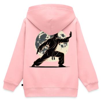 Méditation Zen du Tai Chi – Entraînement au Chi Qigong - Sweat Premium à capuche zippé enfant bio - rose - Dos - AI Model Kid Female (0cm)