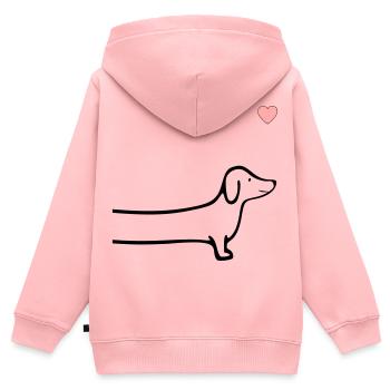 Dackel Herz Hunde - Kinder Premium Organic Zip Hoodie - Rosa - Hinten - AI Model Kid Female (0cm)