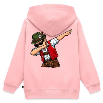 Dabbing Österreicher - Kinder Premium Organic Zip Hoodie - Rosa - Hinten - AI Model Kid Female (0cm)