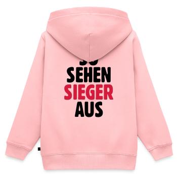 So sehen Sieger aus - Kinder Premium Organic Zip Hoodie - Rosa - Hinten - AI Model Kid Female (0cm)