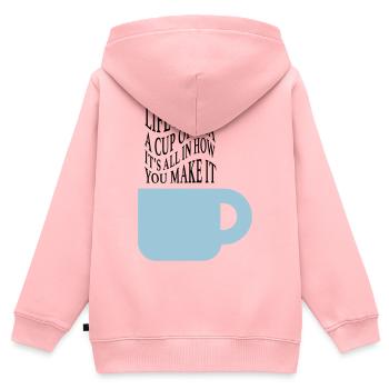 Das Leben ist wie Tee - Kinder Premium Organic Zip Hoodie - Rosa - Hinten - AI Model Kid Female (0cm)